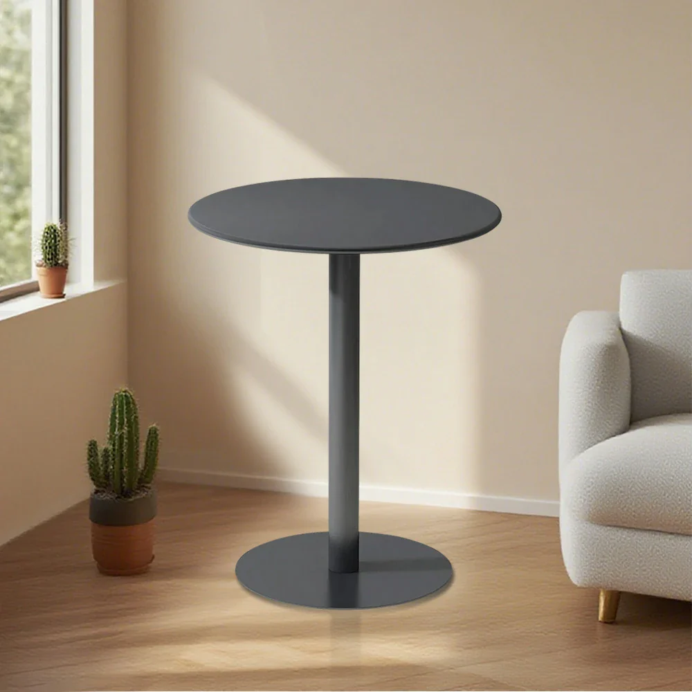 SOLARA Round Gray Iron Table - Durable Wrought Metal Construction, Weather-Resistant for Patio or Garden Use - Image 4