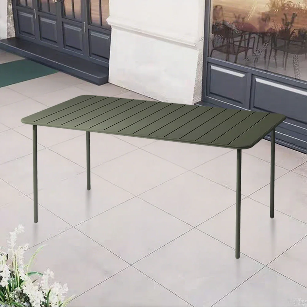 SOLARA 60/70/120/160cm Green Square Iron Table, Durable Metal Build for Patio, Balcony, or Garden Use - Image 17