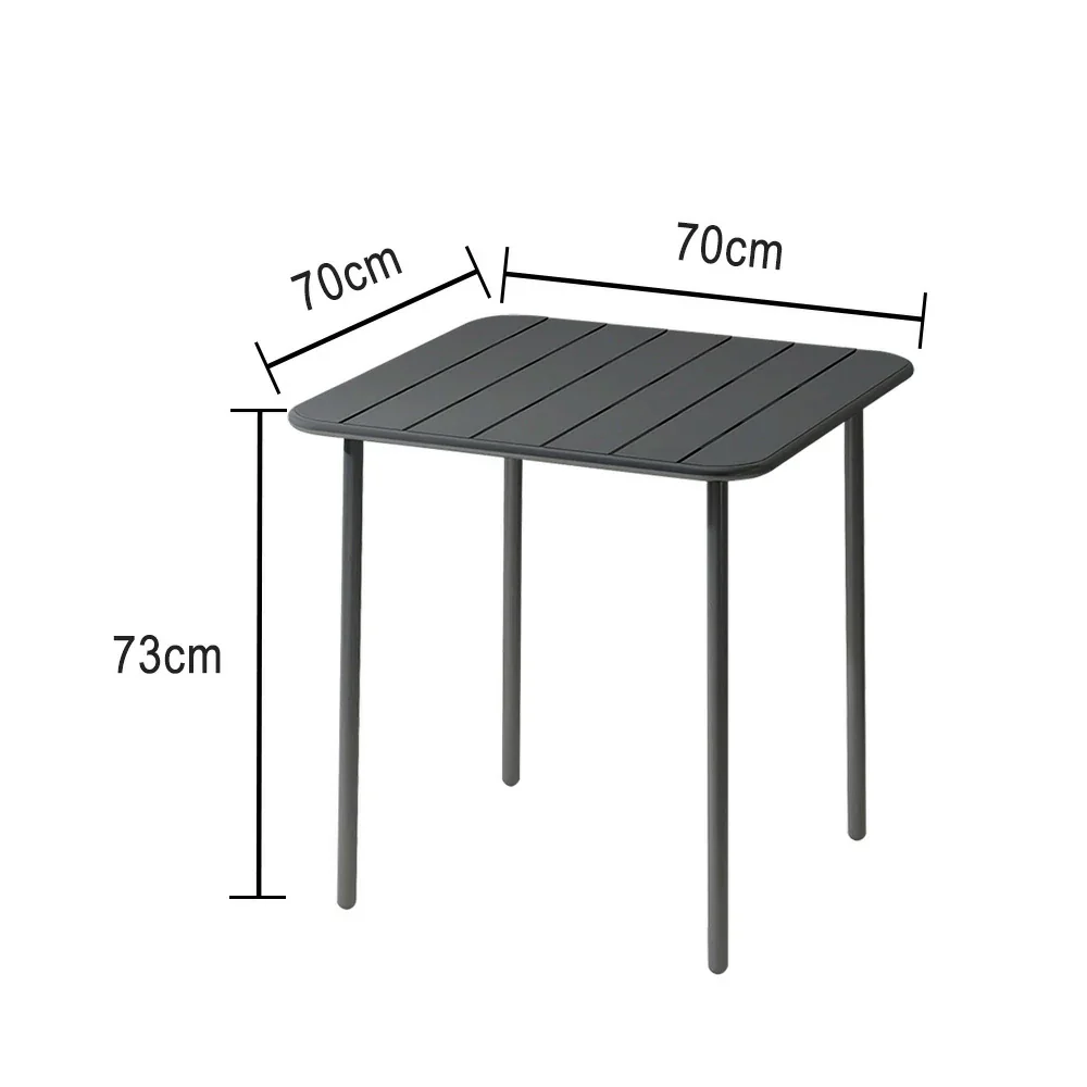 SOLARA 60/70/120/160cm Gray Square Iron Table, Durable Metal Build for Patio, Balcony, or Garden Use - Image 10
