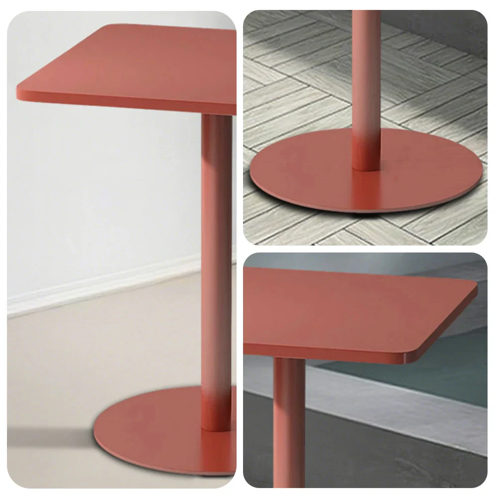 SOLARA 60/70/120/160cm Orange Square Iron Table, Durable Metal Build for Patio, Balcony, or Garden Use - Image 3