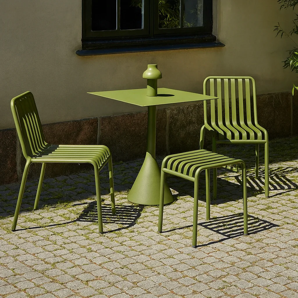 SOLARA 60/70/80/90cm Outdoor Square Dining Table - Olive Green - Image 2