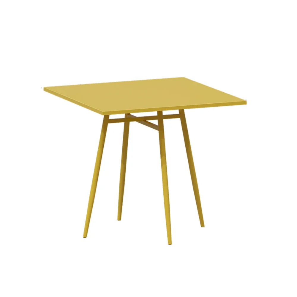SOLARA Outdoor Square Dining Table - Yellow Wrought Iron Frame, 60/70/80cm Sizes, Durable & Weather-Resistant for Patio or Garden - Image 11