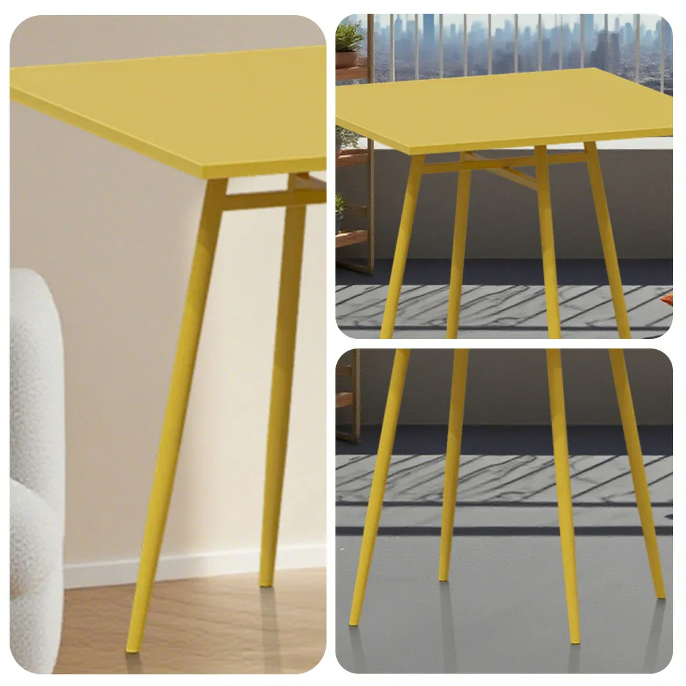 SOLARA Outdoor Square Dining Table - Yellow Wrought Iron Frame, 60/70/80cm Sizes, Durable & Weather-Resistant for Patio or Garden - Image 14