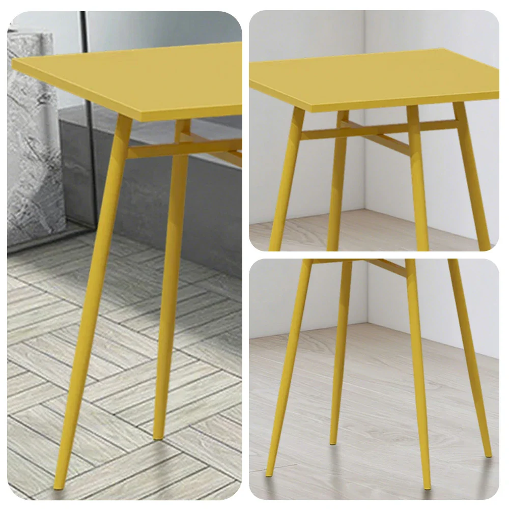 SOLARA Outdoor Square Dining Table - Yellow Wrought Iron Frame, 60/70/80cm Sizes, Durable & Weather-Resistant for Patio or Garden - Image 3