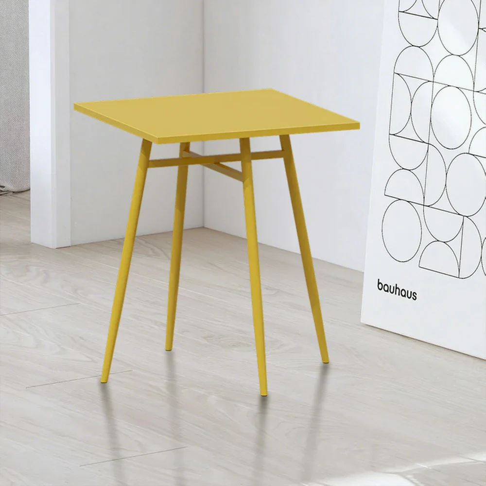 SOLARA Outdoor Square Dining Table - Yellow Wrought Iron Frame, 60/70/80cm Sizes, Durable & Weather-Resistant for Patio or Garden - Image 4