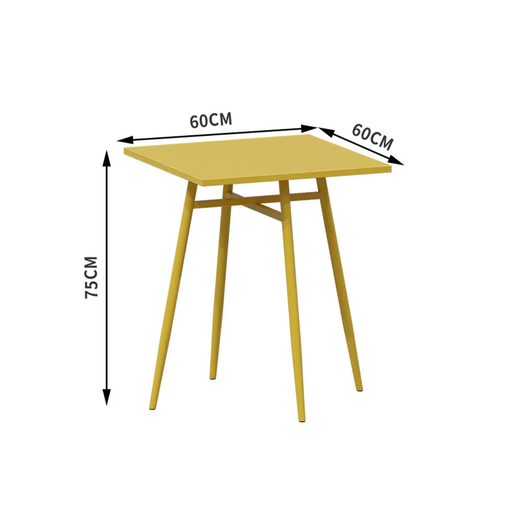 SOLARA Outdoor Square Dining Table - Yellow Wrought Iron Frame, 60/70/80cm Sizes, Durable & Weather-Resistant for Patio or Garden - Image 5