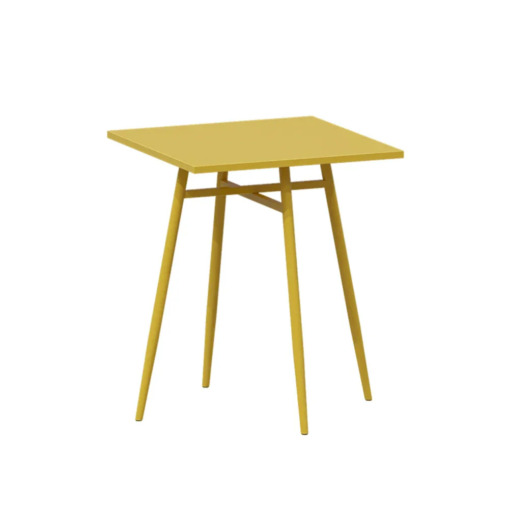 SOLARA Outdoor Square Dining Table - Yellow Wrought Iron Frame, 60/70/80cm Sizes, Durable & Weather-Resistant for Patio or Garden - Image 6