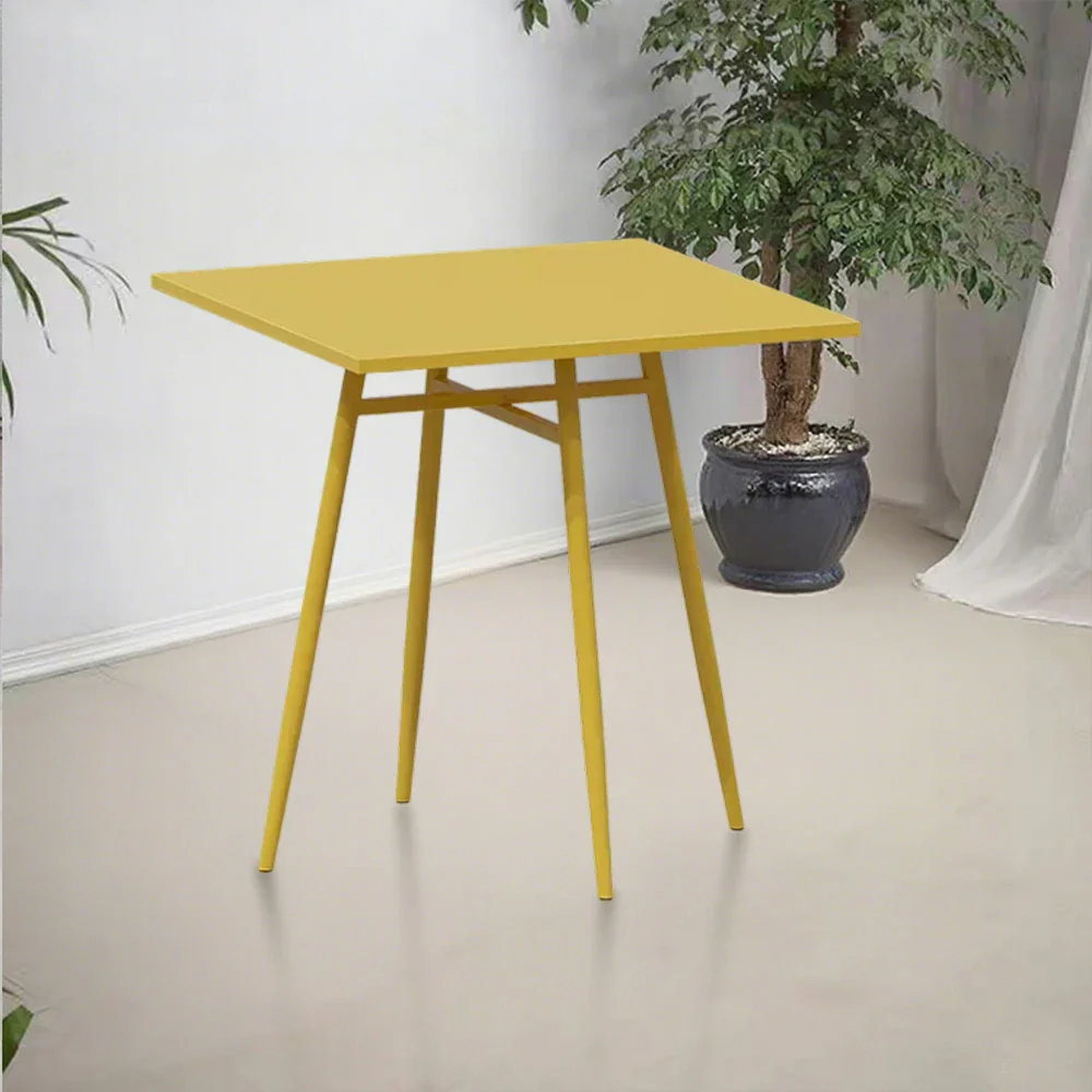 SOLARA Outdoor Square Dining Table - Yellow Wrought Iron Frame, 60/70/80cm Sizes, Durable & Weather-Resistant for Patio or Garden - Image 7