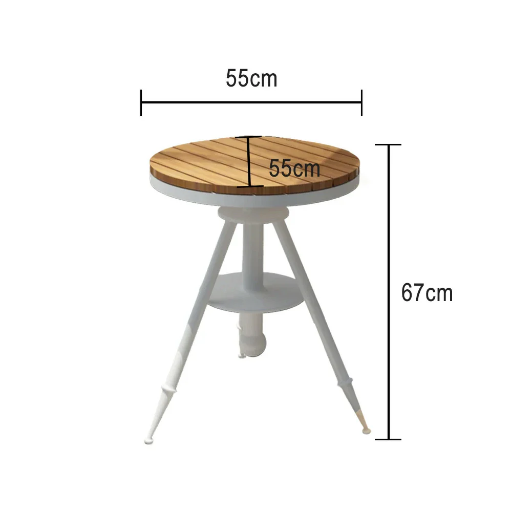 SOLARA Outdoor Dining Table - White PS Wood Top with Sturdy Iron Frame, Adjustable Height - Image 5