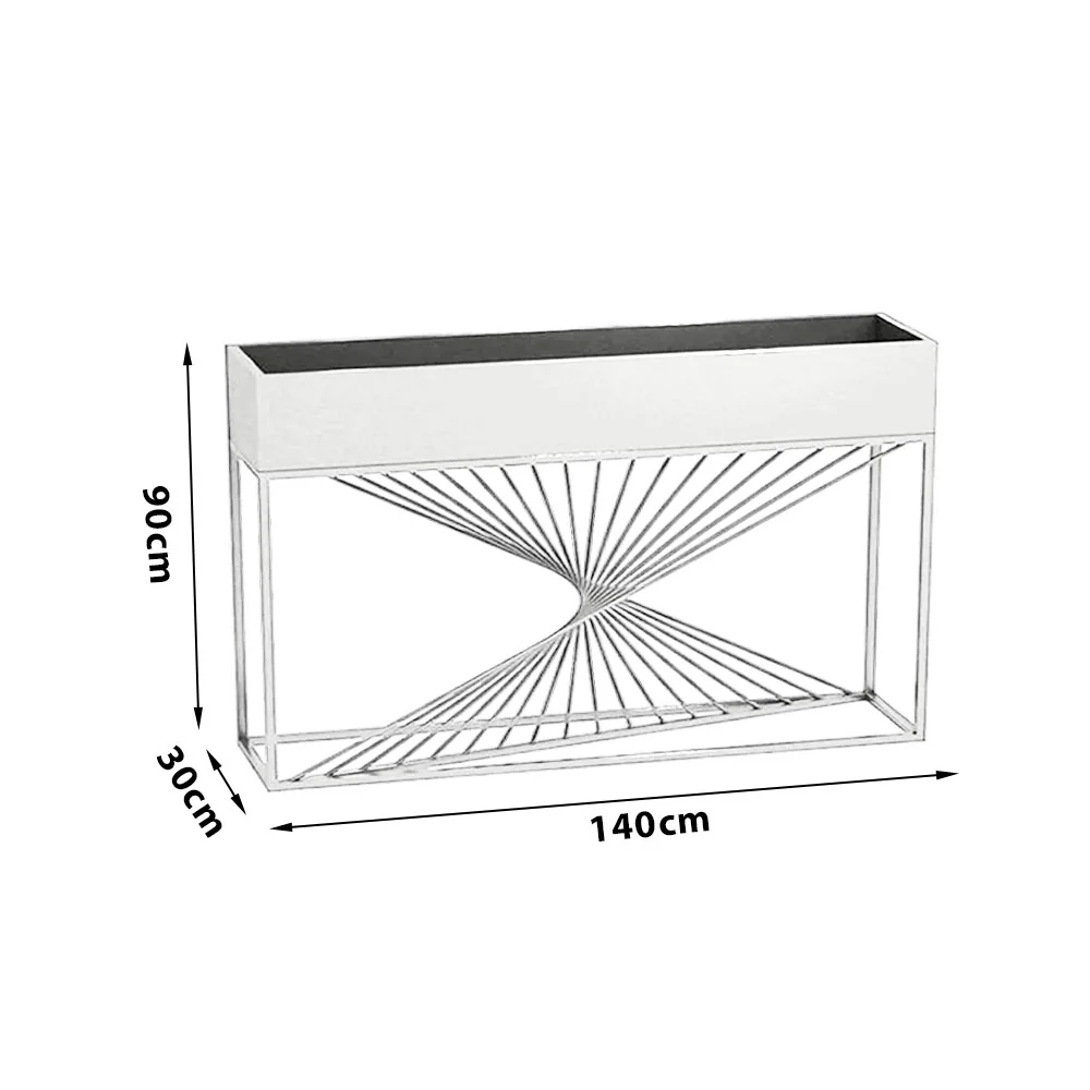 SOLARA ZFL02 Minimalist Style 140cm Modular White/Gold/Black Metal Planter with Partition FunctionSaving for Outdoor Use - Image 10