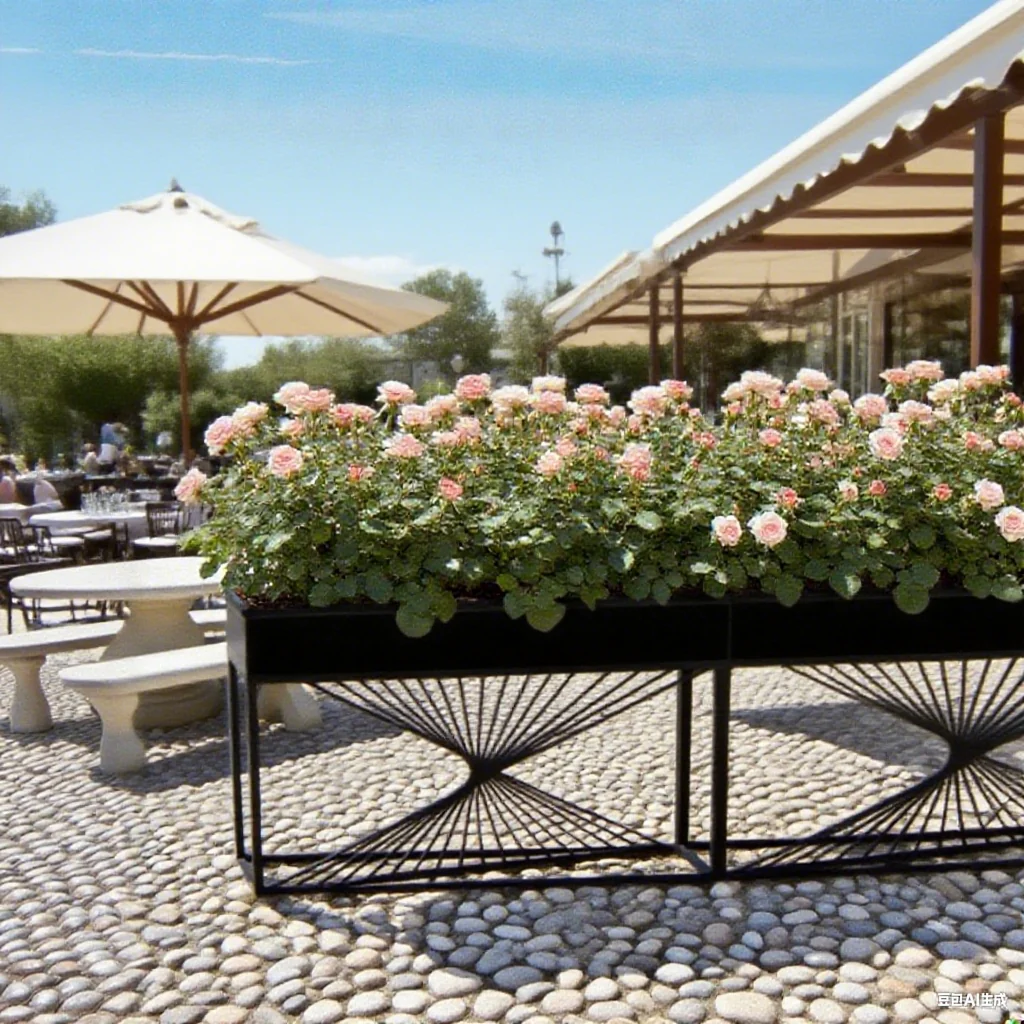 SOLARA ZFL02 Minimalist Style 140cm Modular White/Gold/Black Metal Planter with Partition FunctionSaving for Outdoor Use - Image 6