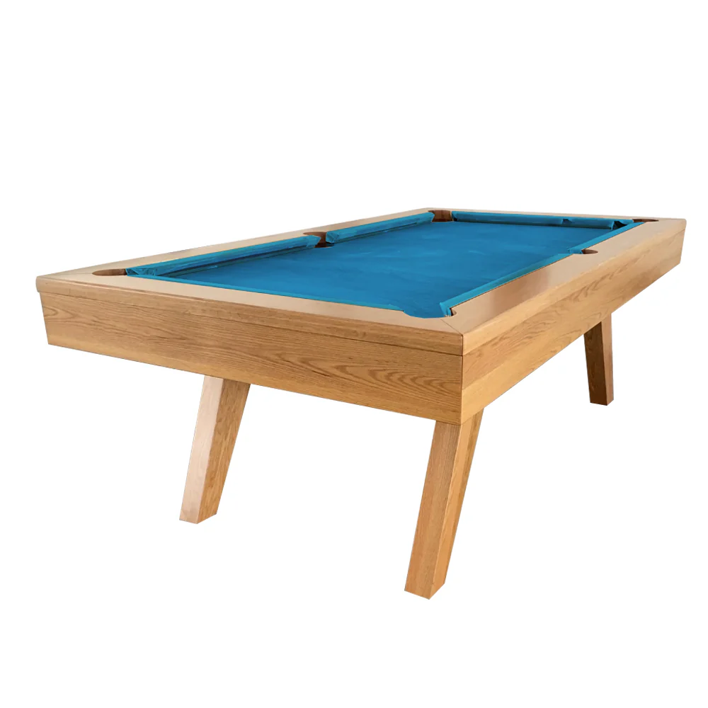 QUESLA P1 7FT Slate Pool Snooker Table Billiards Table Oblique Leg - Oak&Blue - Image 3