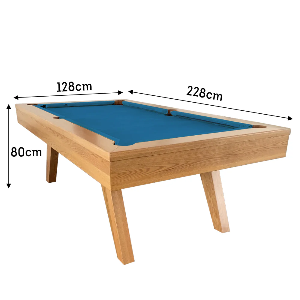 QUESLA P1 7FT Slate Pool Snooker Table Billiards Table Oblique Leg - Oak&Blue - Image 5