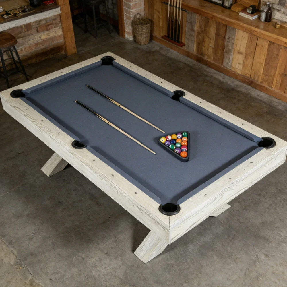 QUESLA WYJ004 7FT Slate Billiard Table W/ Free Accessories Pool Table - White&Grayish Blue - Image 5