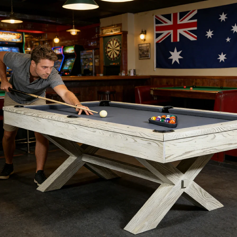 QUESLA WYJ004 7FT Slate Billiard Table W/ Free Accessories Pool Table - White&Grayish Blue - Image 6
