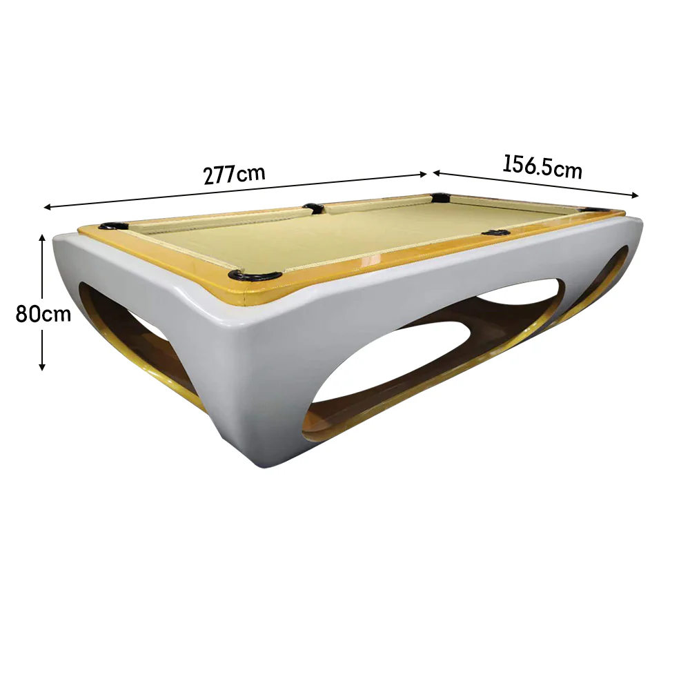 QUESLA G01 8FT Slate Billiard Table W/ Free Accessories Pool Table - White&Yellow - Image 6