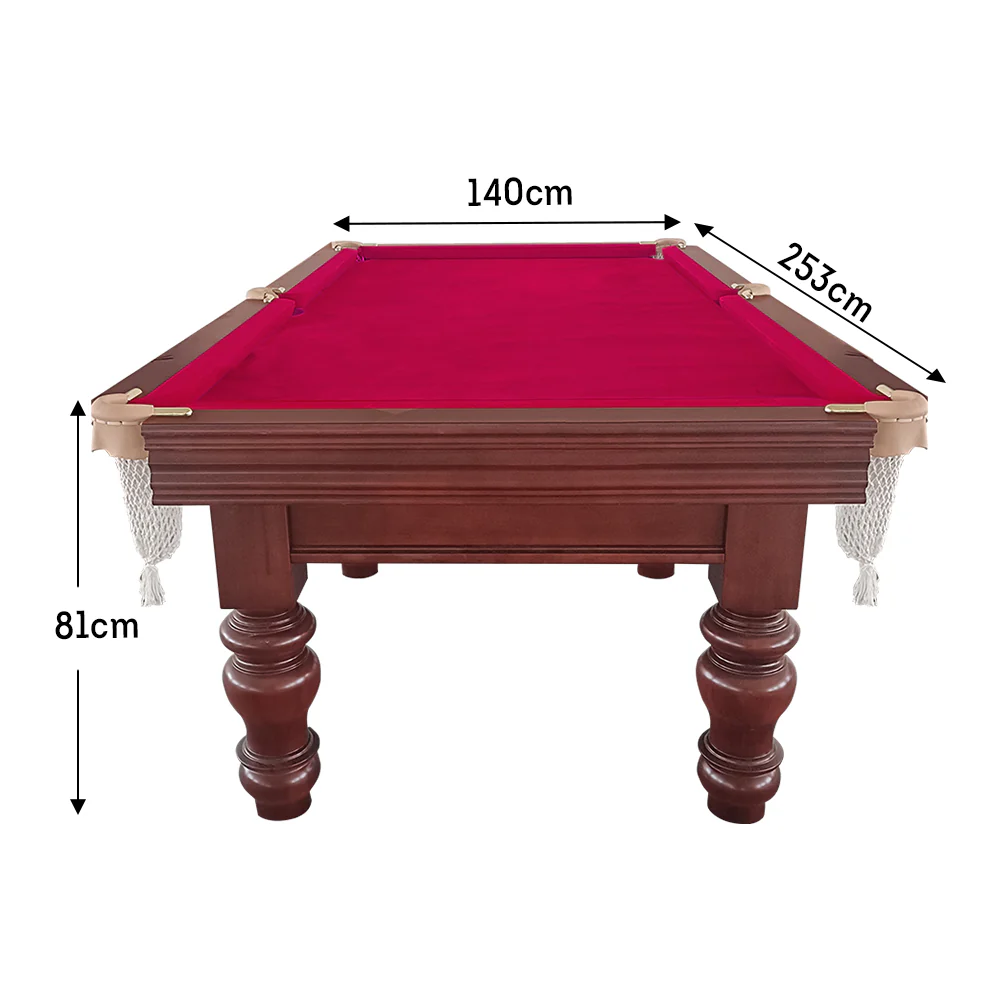 QUESLA HESTIA 8FT Slate Pool Snooker Table Billiards Table - Mahogany - Image 7