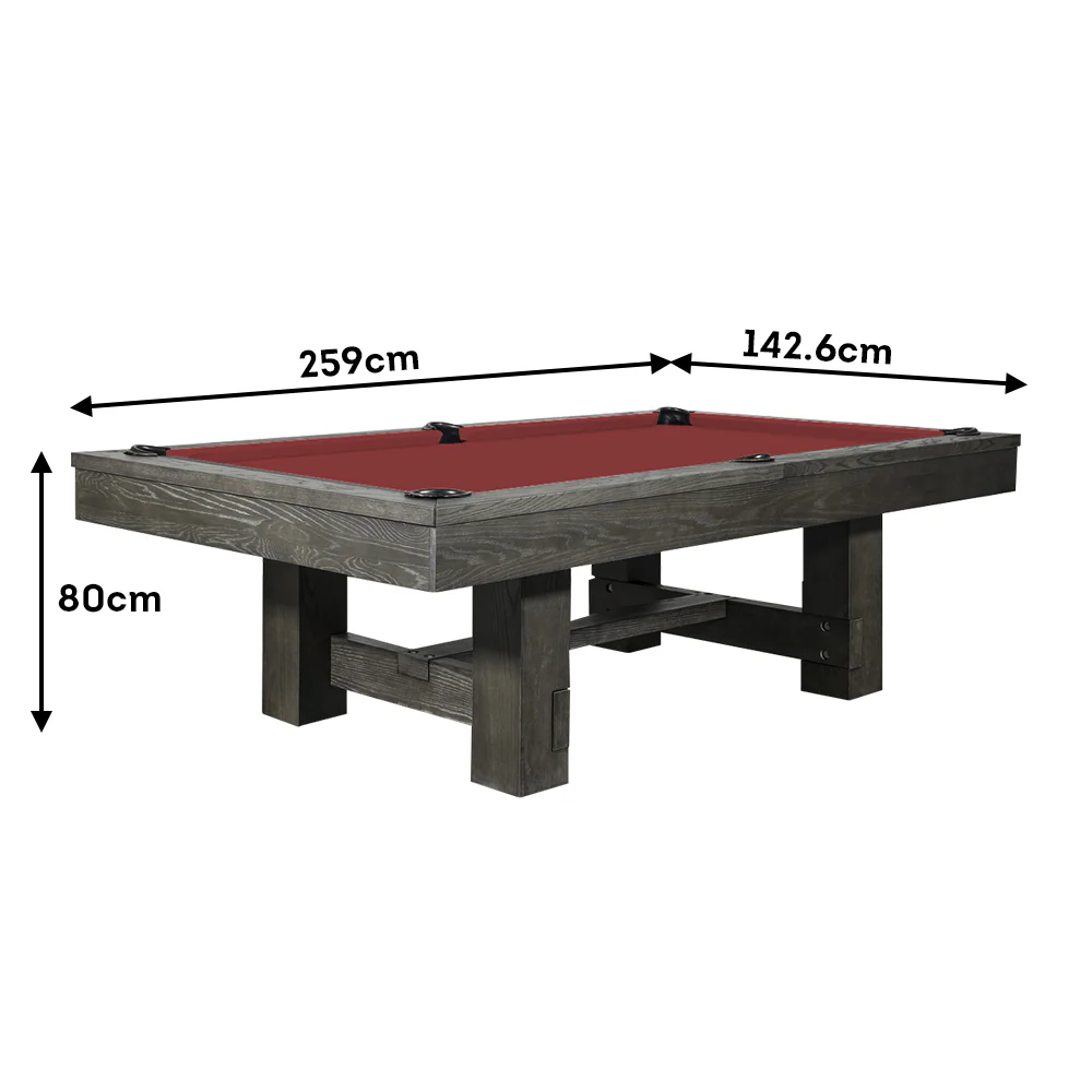 QUESLA WYJ03 8FT Slate Billiard Table W/ Free Accessories Pool Table - Grey&Red - Image 11