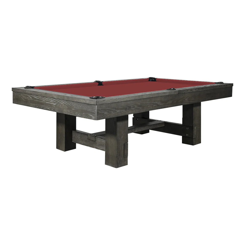 QUESLA WYJ03 8FT Slate Billiard Table W/ Free Accessories Pool Table - Grey&Red - Image 3
