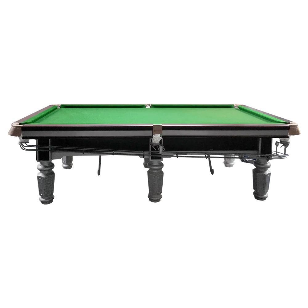 QUESLA 9FT Luxury Slate Billiard Table W/ Free Accessories Chinese Pool Table Ball Return System - Silver&Green - Image 3