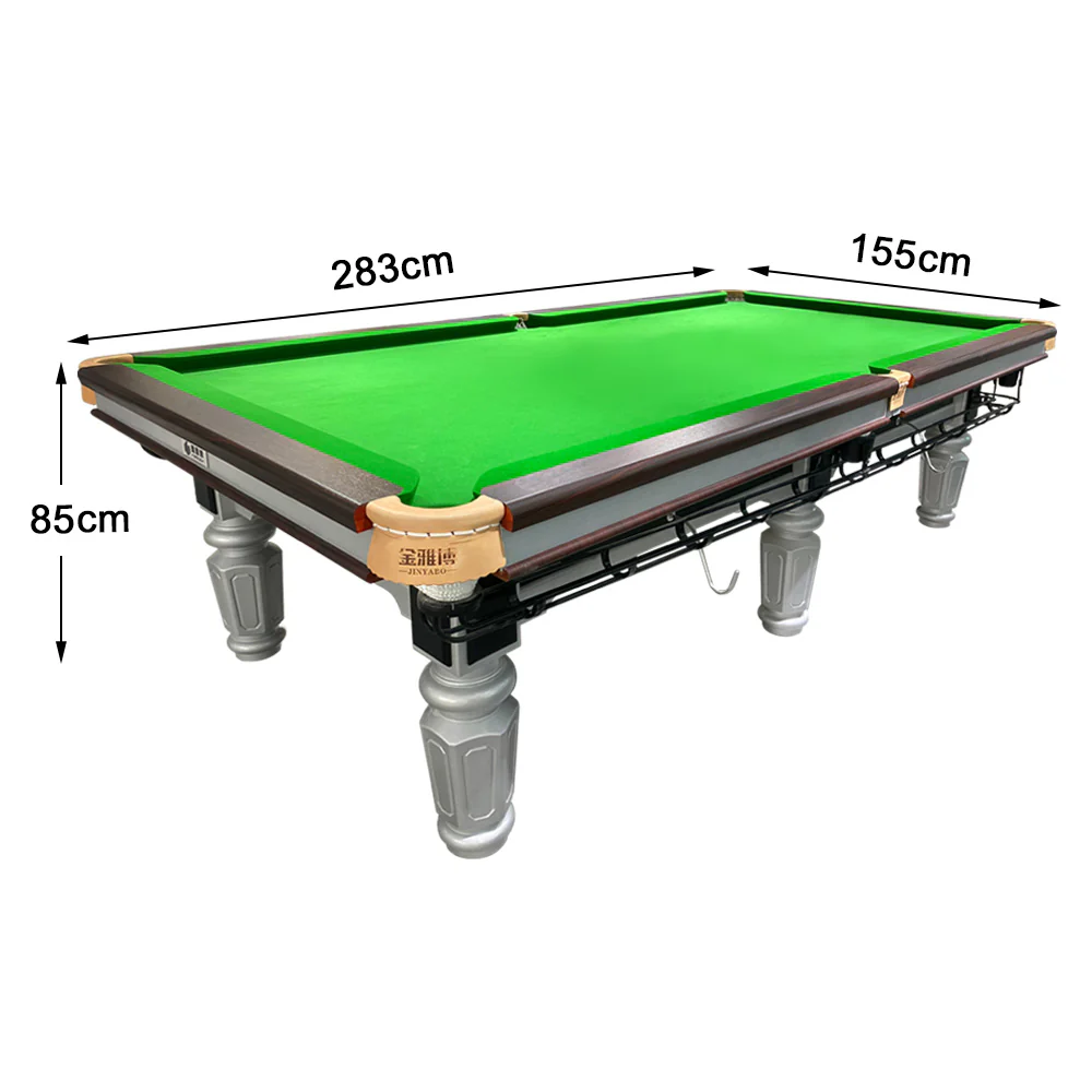 QUESLA 9FT Luxury Slate Billiard Table W/ Free Accessories Chinese Pool Table Ball Return System - Silver&Green - Image 7