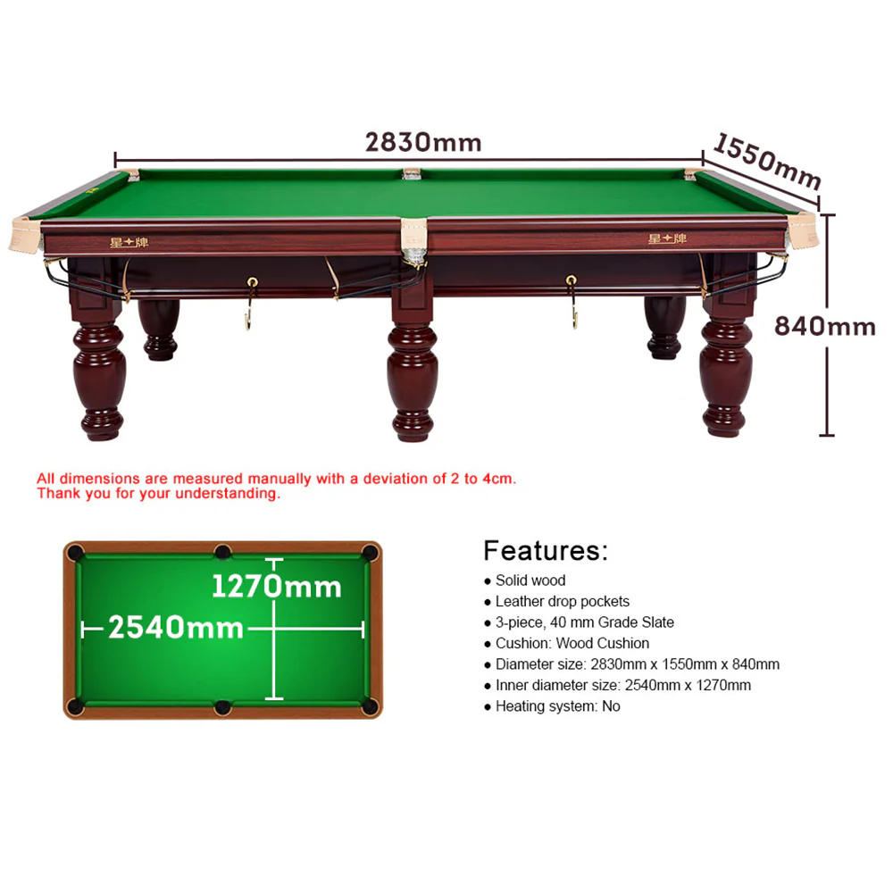 XINGPAI XW118 9FT Chinese Luxury Slate Table Pool Table - Image 10