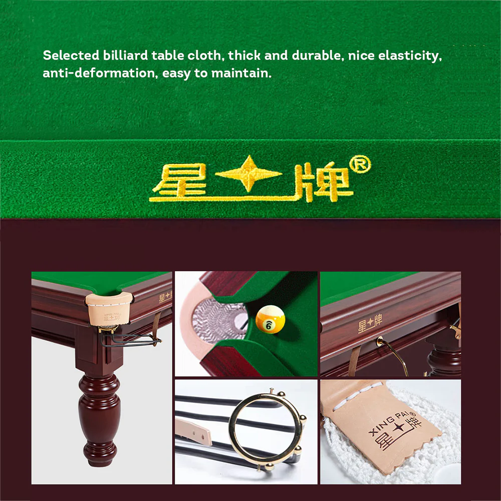 XINGPAI XW118 9FT Chinese Luxury Slate Table Pool Table - Image 9