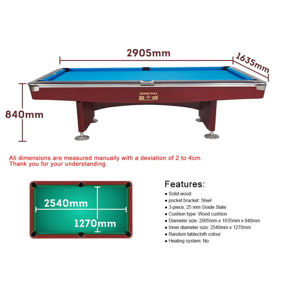 XINGPAI XW136 9FT American Pool Table TOURNAMENT Fancy Nine Ball Pool Table Open Pool Table - Image 12