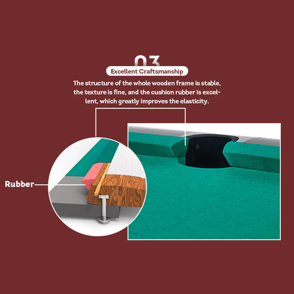 XINGPAI XW136 9FT American Pool Table TOURNAMENT Fancy Nine Ball Pool Table Open Pool Table - Image 7