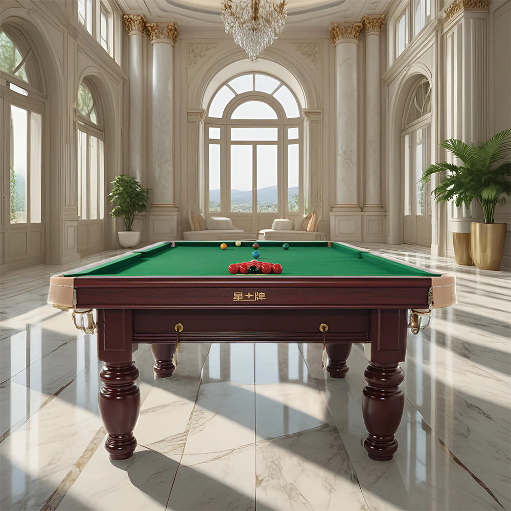 XINGPAI XW10710S 10FT Slate British Snooker Table Billiard Table - Mahogany&Green - Image 3