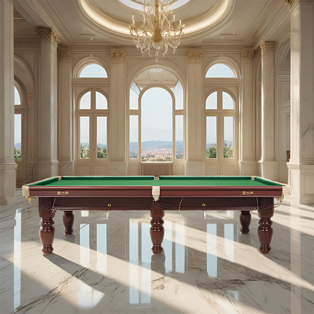 XINGPAI XW10710S 10FT Slate British Snooker Table Billiard Table - Mahogany&Green - Image 4