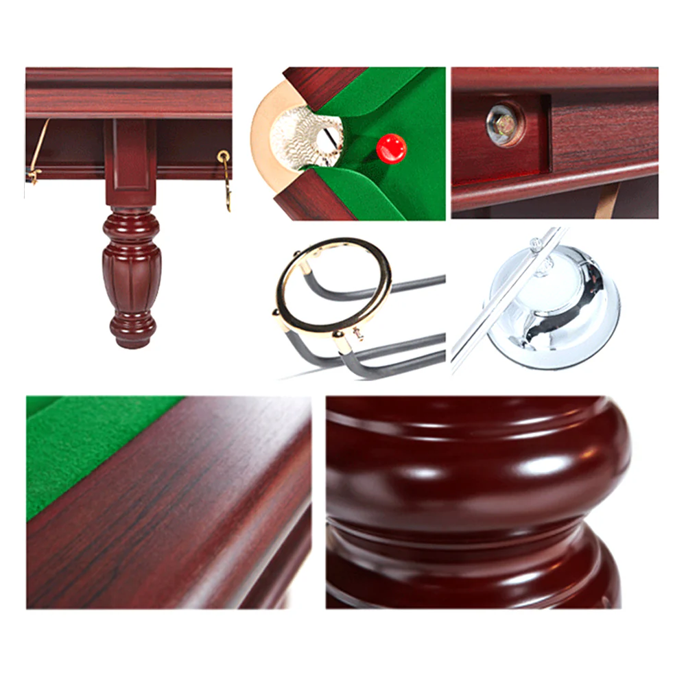 XINGPAI XW10710S 10FT Slate British Snooker Table Billiard Table - Mahogany&Green - Image 5