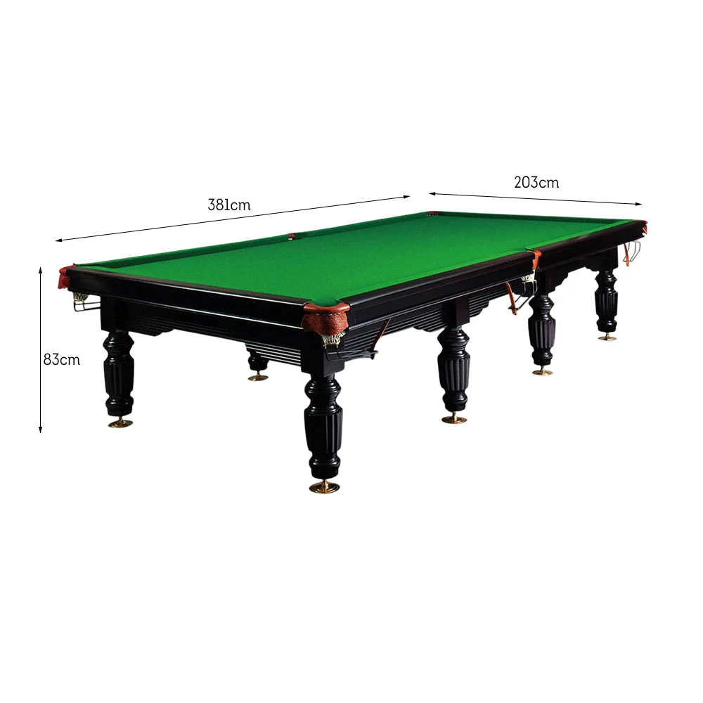 QUESLA 45mm Thickness Slate 12FT Luxury Snooker/Billiard Table - Black&Green - Image 10