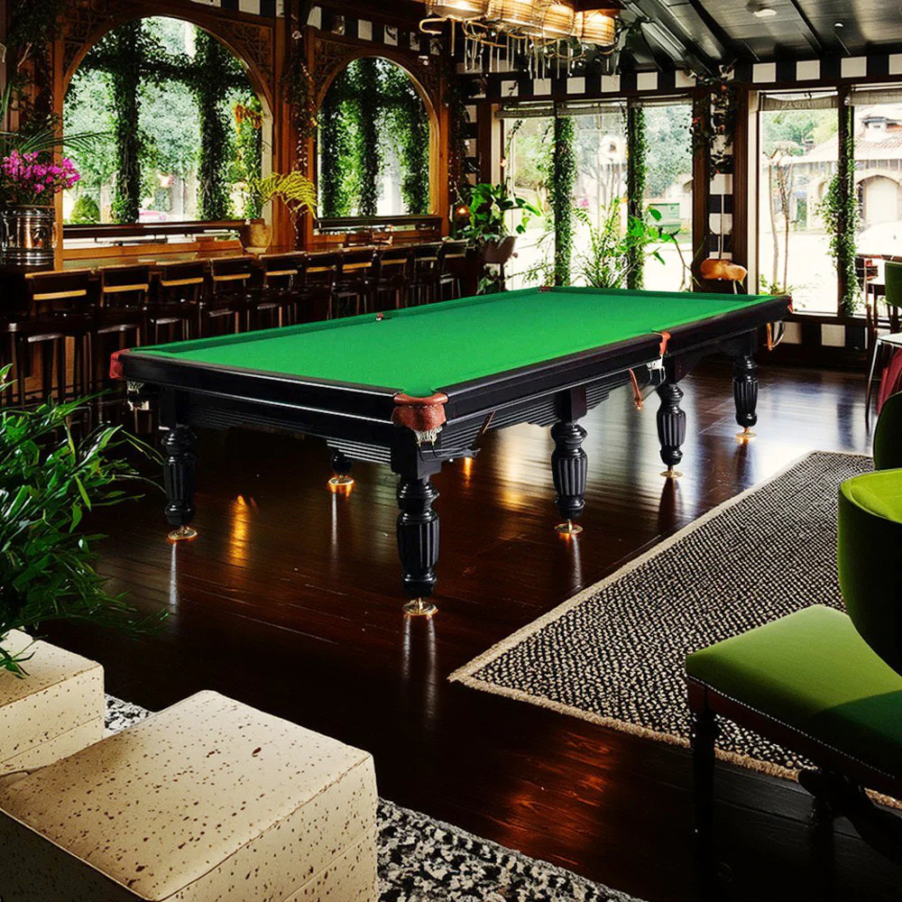 QUESLA 45mm Thickness Slate 12FT Luxury Snooker/Billiard Table - Black&Green - Image 3