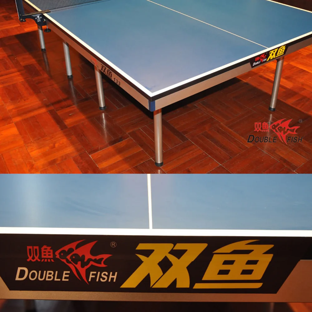 DOUBLE FISH 133 Indoor 25mm Blue Foldable Solo Play Table Tennis Pingpong Table-Bats Balls Net ITTF Approve - Image 12