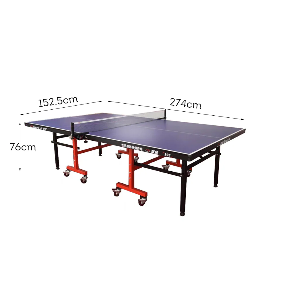 DOUBLE FISH 201 Indoor 18mm Blue Foldable Solo Play Table Tennis Pingpong Table-Bats Balls Net ITTF Approve - Image 14