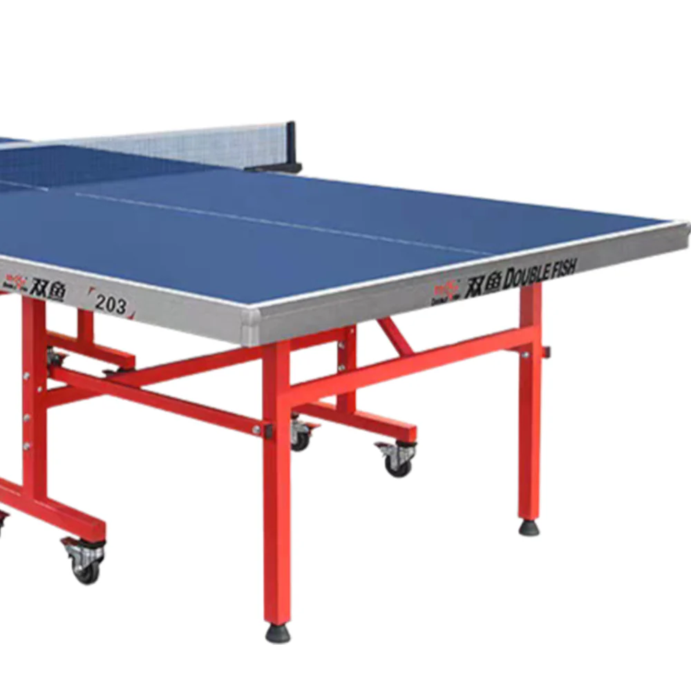 DOUBLE FISH 203 Indoor 18mm Blue Foldable Solo Play Table Tennis Pingpong Table-Bats Balls Net ITTF Approve - Image 13