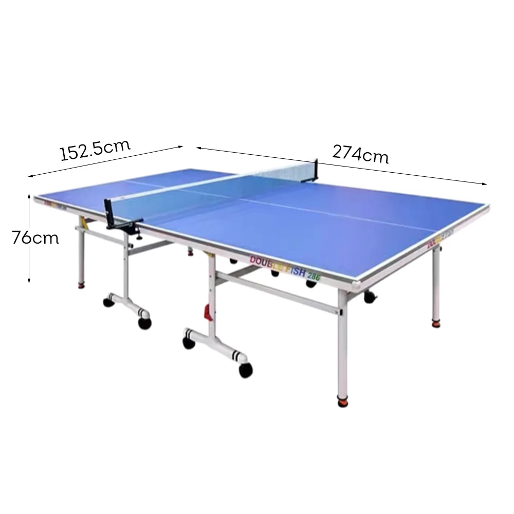 DOUBLE FISH 286 Indoor 18mm Blue Foldable Solo Play Table Tennis Pingpong Table-Bats Balls Net ITTF Approve - Image 14