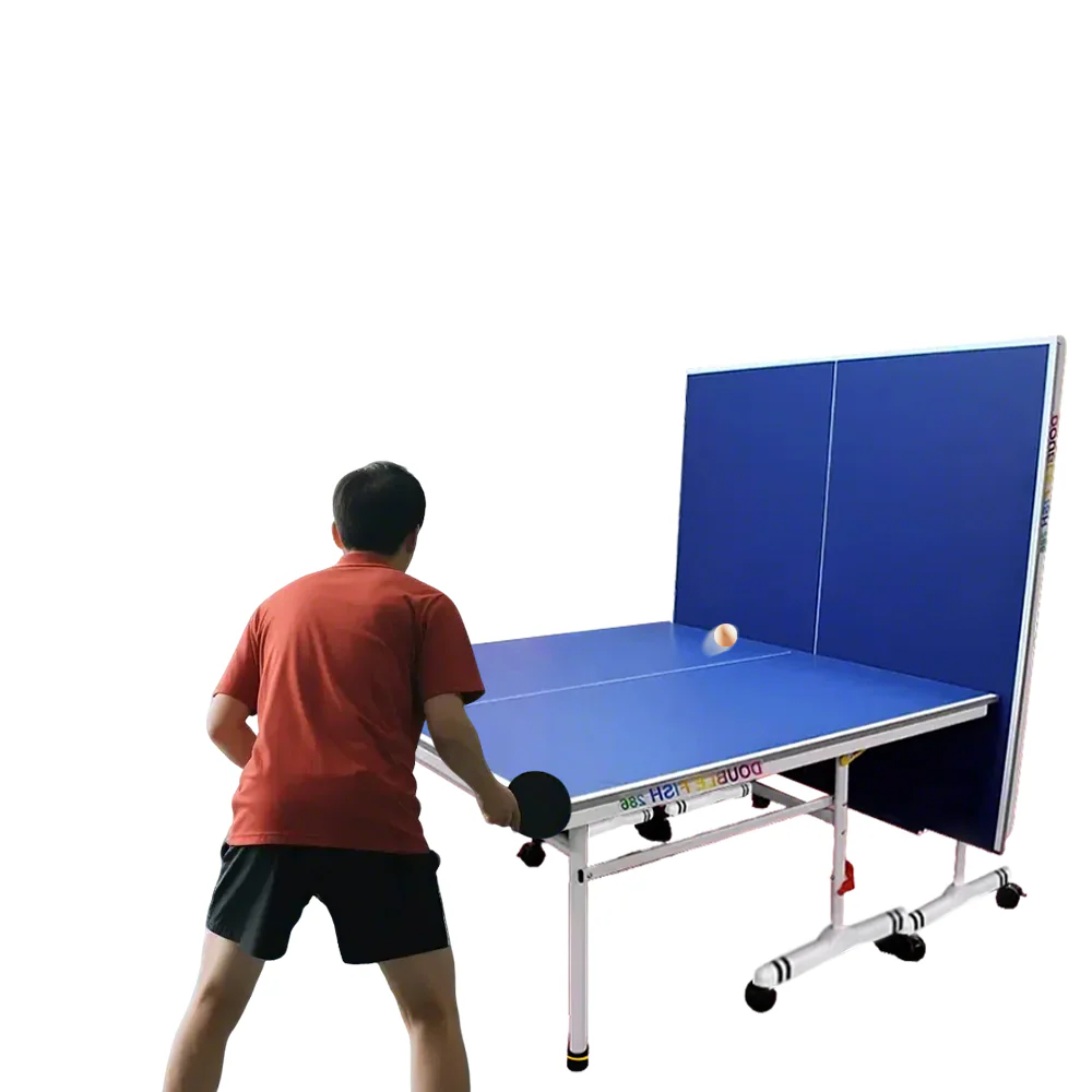 DOUBLE FISH 286 Indoor 18mm Blue Foldable Solo Play Table Tennis Pingpong Table-Bats Balls Net ITTF Approve - Image 8