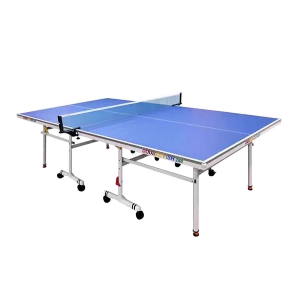 DOUBLE FISH 286 Indoor 18mm Blue Foldable Solo Play Table Tennis Pingpong Table-Bats Balls Net ITTF Approve - Image 9