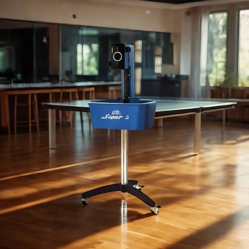 DOUBLE FISH Super 3 Plus Standing Intelligent Technology Table Tennis Serve Machine -Grey&Blue - Image 7