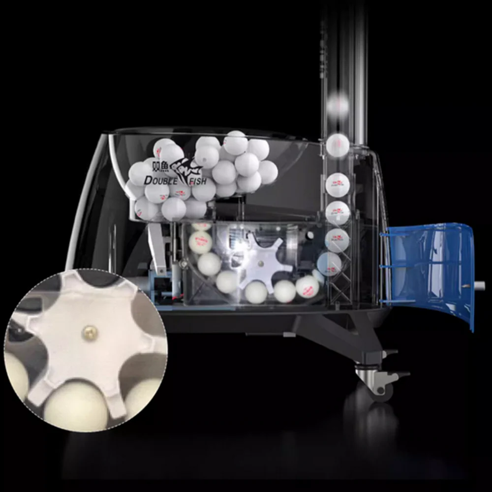 DOUBLE FISH Super 8 Vertical Intelligent Technology Table Tennis Ball Serving Machine-Blue&Black - Image 5