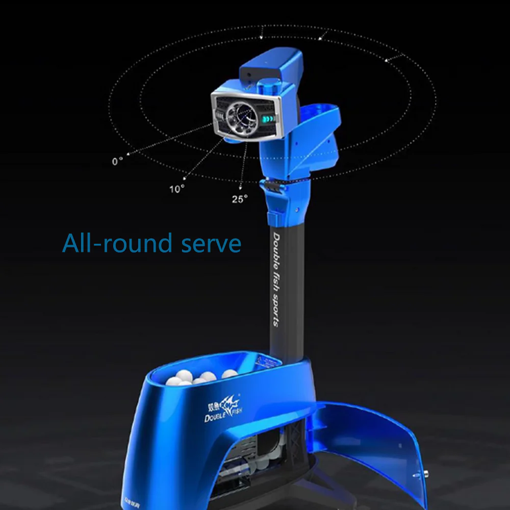 DOUBLE FISH Super 8 Vertical Intelligent Technology Table Tennis Ball Serving Machine-Blue&Black - Image 6