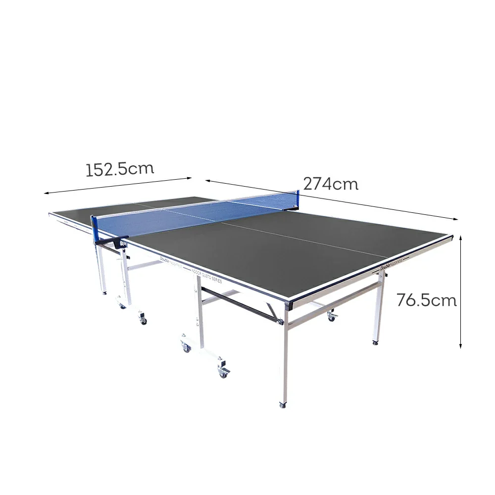 DOUBLE HAPPINESS Premium 13mm Indoor Black&Blue Foldable Solo Play Table Tennis Pingpong Table - Bats Balls Net - Image 15