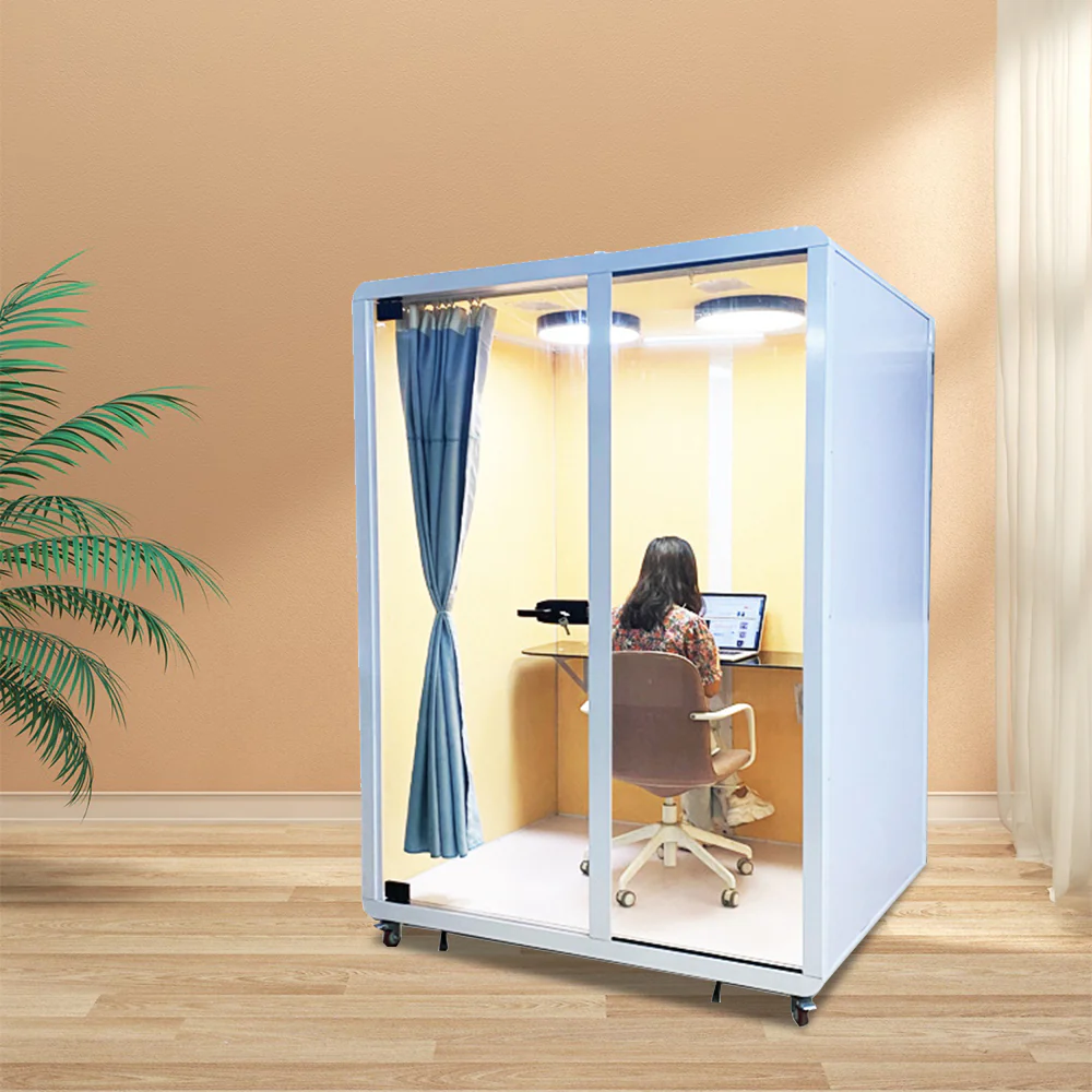MODERA 1.3x1.6m Small Indoor Soundproof Office W/ Light - White - Image 3