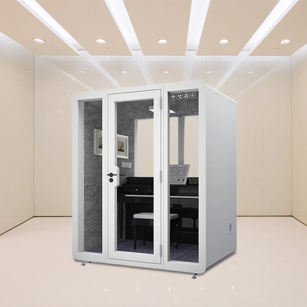 MODERA 1.8x1.5m Movable Soundproof Booth W/ Carpet - White - Image 3