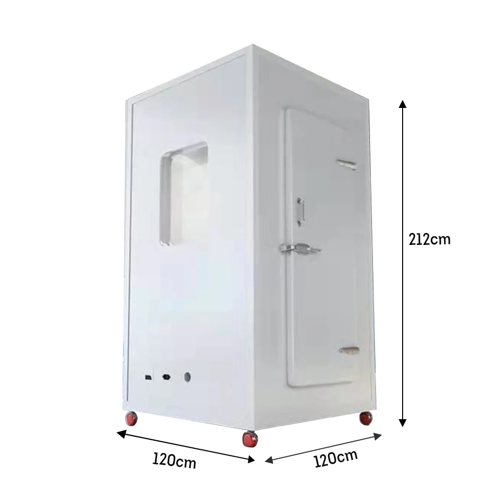 MODERA 1.2x1.2m Movable Soundproof Booth w/ Light, Workbench, Carpet - White - Image 5