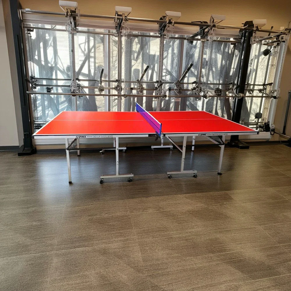 SPINIX 13/16/19/25mm Indoor Foldable Table Tennis Table with Free Accessories Set – Bats, Balls & Net - Red - Image 2