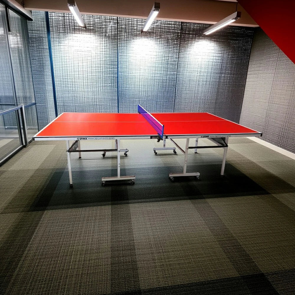 SPINIX 13/16/19/25mm Indoor Foldable Table Tennis Table with Free Accessories Set – Bats, Balls & Net - Red - Image 5