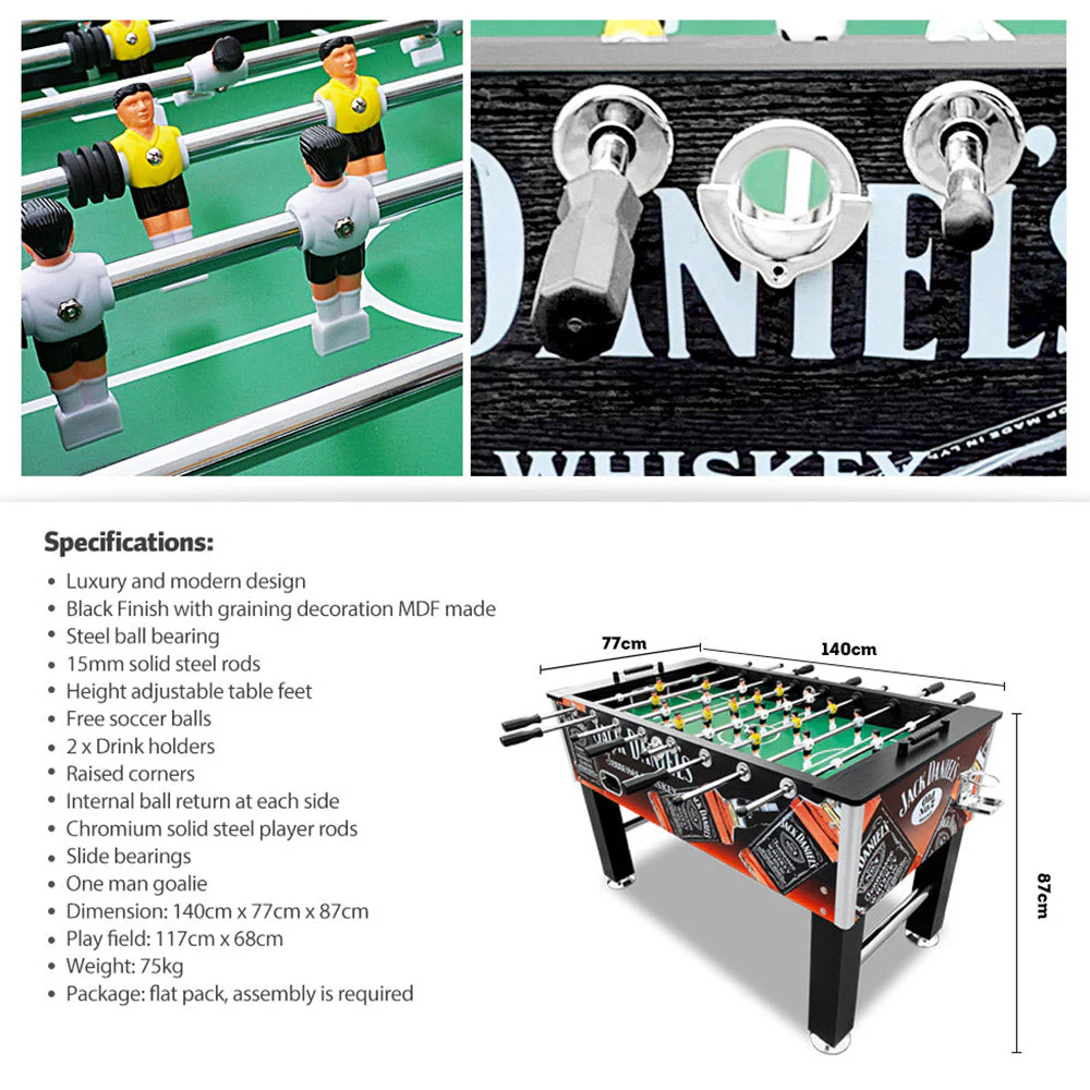 KICKSY JD 5FT Foosball Soccer Table Black with Solid Steel Rods - Image 10